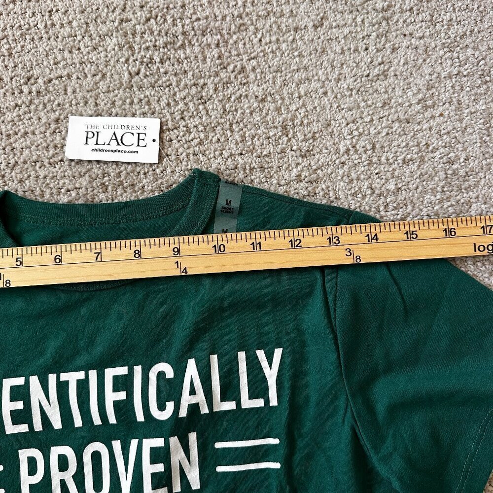 THE CHILDREN'S PLACE BOY'S SHORT SLEEVE PROVEN GENIUS GRAPHIC TEE GREEN M/M-7/8 - Picture 5 of 8